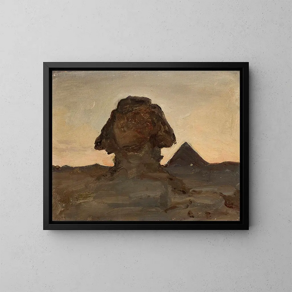 Sphinx im Mondschein, von der Reise nach Ägypten - Jan Cybis — gerahmtes Bild an der Wand
