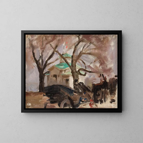 Frühling auf der Insel Yelaguine in Sankt Petersburg - Jan Cybis — gerahmtes Bild an der Wand