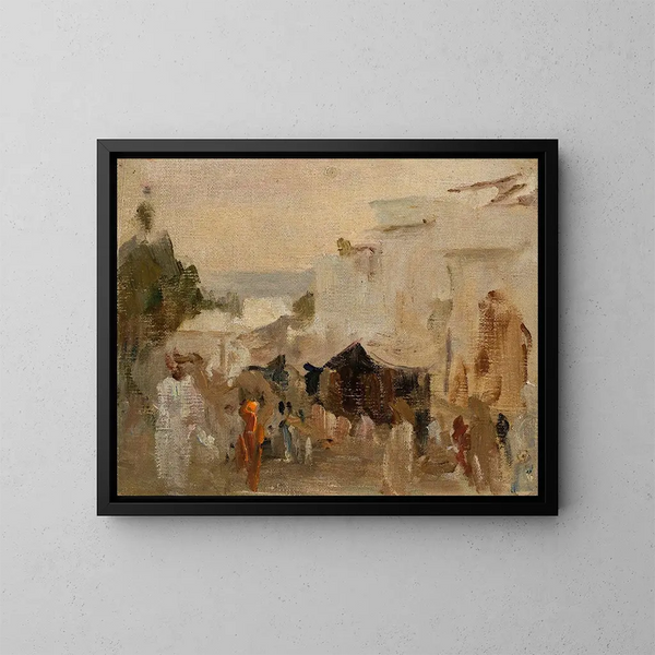 Straße in Udaipur während der Reise nach Indien - Jan Cybis — gerahmtes Bild an der Wand
