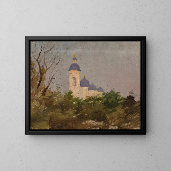 Studie einer orthodoxen Kirche - Jan Cybis — gerahmtes Bild an der Wand