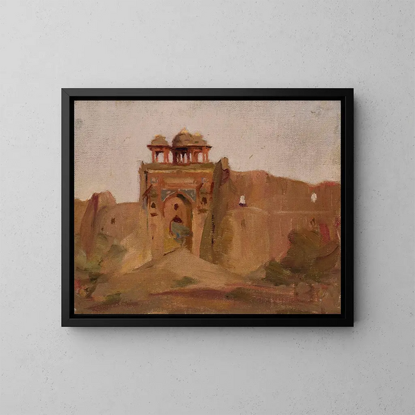Tempel der Reise nach Indien - Jan Cybis — gerahmtes Bild an der Wand