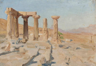 Jan Cigliski - Temple of Apollo and Mount Parnassus in Corinth From the journey to Greece.webp