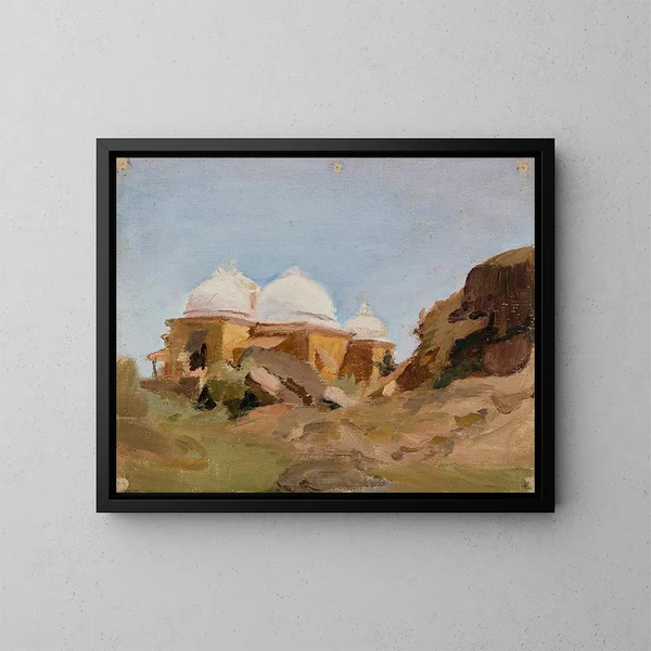Tempel mit weißen Kuppeln - Jan Cybis — gerahmtes Bild an der Wand