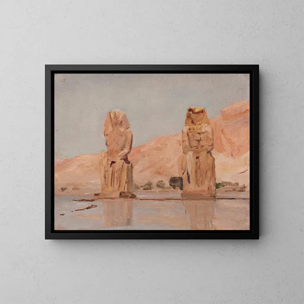 Zwei Statuen der Reise nach Ägypten - Jan Cybis — gerahmtes Bild an der Wand
