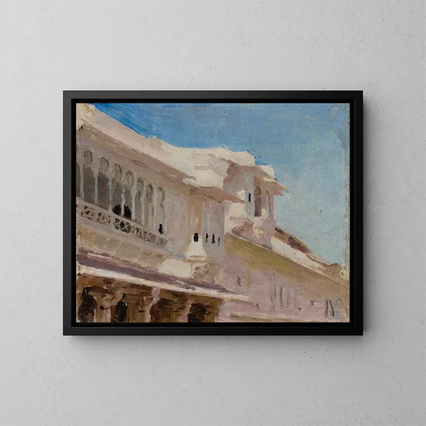 Maisons d'Udaipur - Jan Cybis — gerahmtes Bild an der Wand