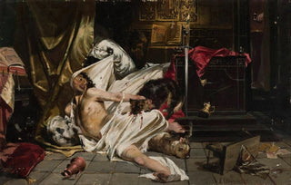 Jan Czesaw Moniuszko - Man fighting with wolves.webp