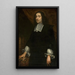 Portrait eines Mannes am Tisch, bedeckt mit einem Teppich - Jan de Baen — gerahmtes Bild an der Wand