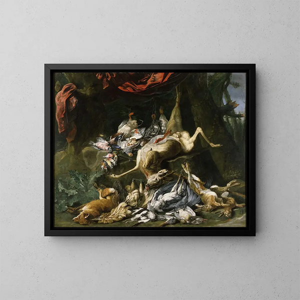 Naturmord von reichlichem Wild - Jan Fyt — gerahmtes Bild an der Wand