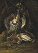 Natur stillleben mit Wachteln und einer Perlhuhn - Jan Fyt — Ansicht des Kunstwerks
