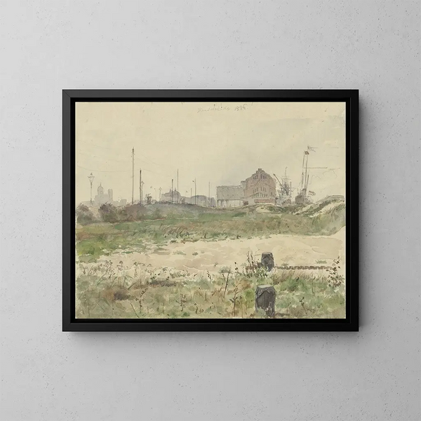 Quai des Commerces à Amsterdam - Jan Hoynck van Papendrecht — gerahmtes Bild an der Wand