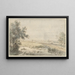 Landschaft mit einem Fischer am Wasserufer - Jan Hulswit — gerahmtes Bild an der Wand