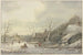 Winterlandschaft mit Schlittschuhläufern auf einem Kanal - Jan Hulswit — Ansicht des Kunstwerks
