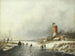 Ein Winterlandschaft mit Figuren auf dem Eis - Jan Jacob Coenraad Spohler — Ansicht des Kunstwerks