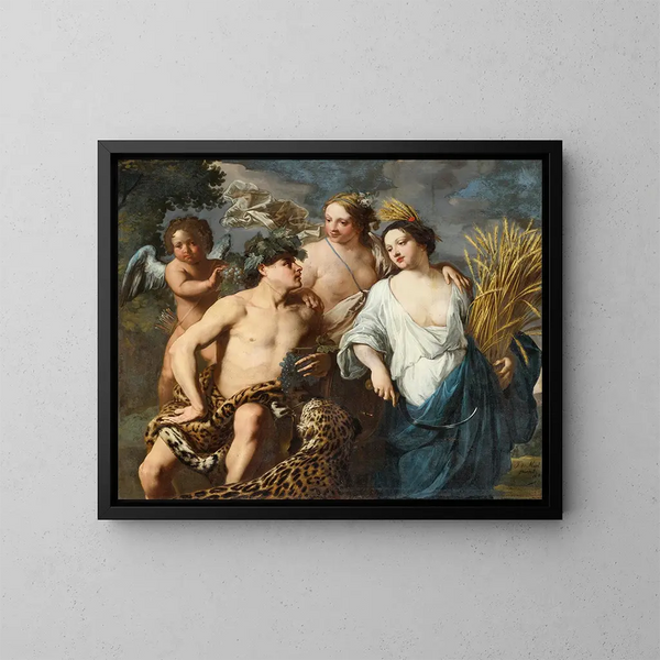Cérès, Bacchus und Venus - Jan Miel — gerahmtes Bild an der Wand