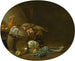Küchenstillleben mit einem Hasen, einer Ente, Artischocken, Kohl, Birnen, einem Fisch auf einem Terrakottateller und Töpfen - Jan Olis — Ansicht des Kunstwerks