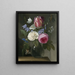 von Rosen und einer Tulpe in einer Glasvase - Jan Philips van Thielen — gerahmtes Bild an der Wand