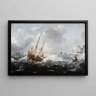 Jan Porcellis - Ships in a Storm on a Rocky Coast.webp