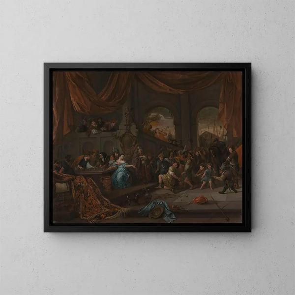 Samson beleidigt von den Philistern - Jan Steen — gerahmtes Bild an der Wand