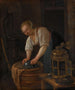Frau, die Gegenstände aus Metall reinigt - Jan Steen — Ansicht des Kunstwerks