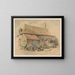Bauernhaus mit Holzbau, Schubkarre und Mühle - Jan Striening — gerahmtes Bild an der Wand