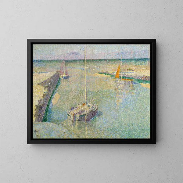 L'embouchure du Rhin ou Le Port de Katwijk - Jan Toorop — gerahmtes Bild an der Wand