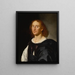 Portrait eines Gentlemans mit violettem Wams und weißem Hemd - Jan van Bijlert — gerahmtes Bild an der Wand