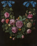 Ein Blumenstrauß aus Rosen, aufgehängt an blauen Bändern - Jan van Kessel der Ältere — Ansicht des Kunstwerks