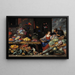 Markt für Obst und Gemüse mit einer jungen Obstverkäuferin - Jan van Kessel der Ältere — gerahmtes Bild an der Wand