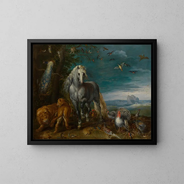 L'Arche de Noé - Jan van Kessel l'Ancien — gerahmtes Bild an der Wand