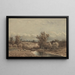 Landschaft mit Fluss und Kühen - Jan Vrolijk — gerahmtes Bild an der Wand