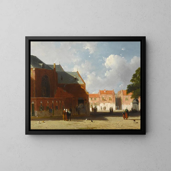 Ansicht einer niederländischen Stadt - Jan Weissenbruch — gerahmtes Bild an der Wand