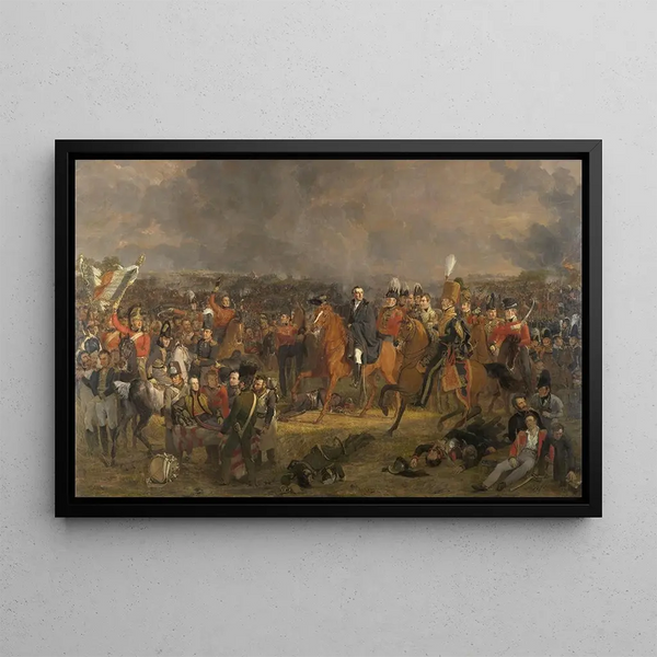 Die Schlacht bei Waterloo - Jan Willem Pieneman — gerahmtes Bild an der Wand