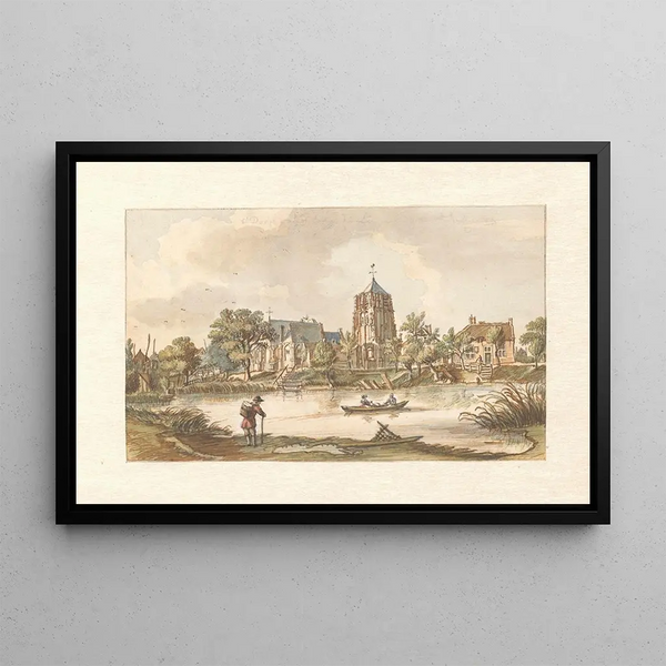 Ansicht von Acquoy an der Linge - Jan de Beijer — gerahmtes Bild an der Wand