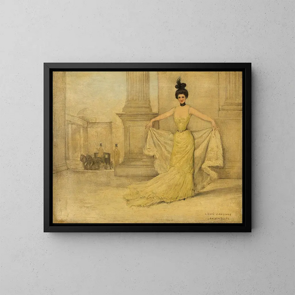 Frau im Abendkleid - Jan van Beers — gerahmtes Bild an der Wand
