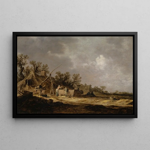Bauernhöfe - Jan van Goyen — gerahmtes Bild an der Wand