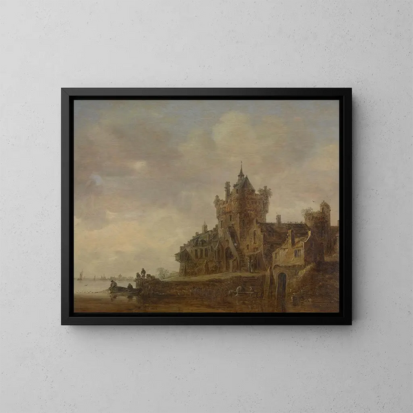 Alter Tor des Schlosses in Nimwegen - Jan van Goyen — gerahmtes Bild an der Wand