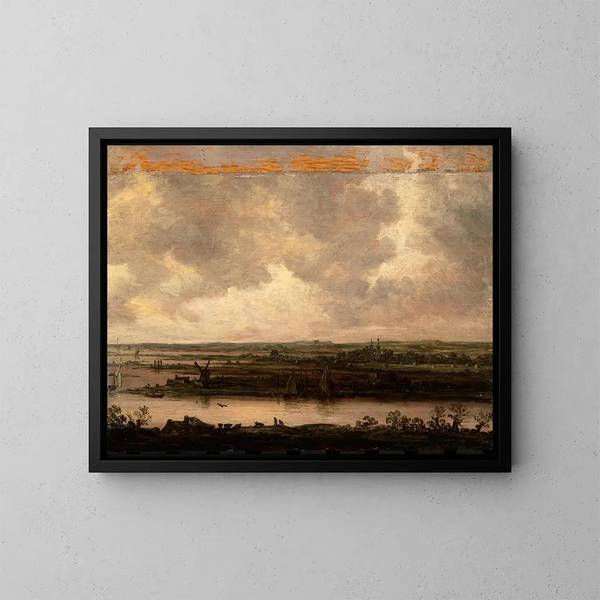 Panoramaansicht der Spaarne und des Haarlemmermeer - Jan van Goyen — gerahmtes Bild an der Wand