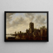 Landschaftsbild mit Fluss und Tür Pellecussen bei Utrecht - Jan van Goyen — gerahmtes Bild an der Wand