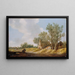 Straße des Dorfes mit Menschen, die sich an einer Brücke ausruhen - Jan van Goyen — gerahmtes Bild an der Wand