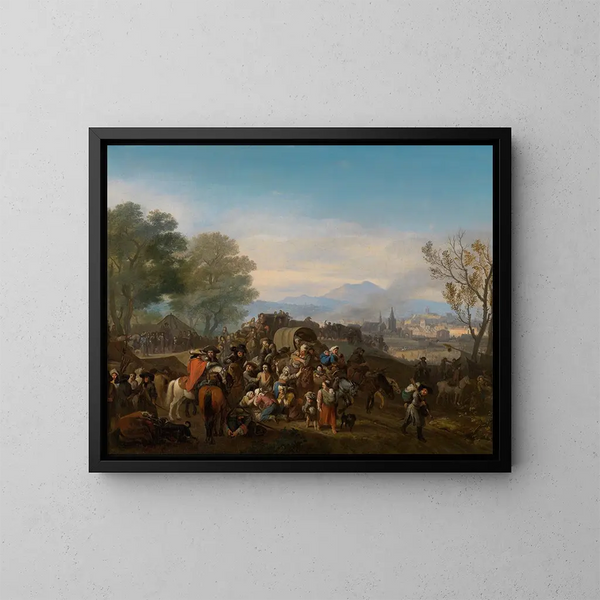 Schrecken des Krieges - Jan van Huchtenburg — gerahmtes Bild an der Wand