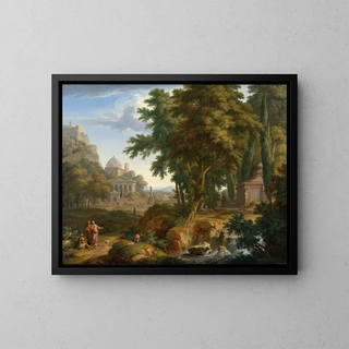Jan van Huysum - Arcadian Landscape with Saints Peter and John Healing the Lame Man.webp