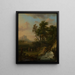 Italienisches Landschaftsgemälde mit Wasserfall und ruhenden Hirten - Jan van Huysum — gerahmtes Bild an der Wand