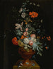 Naturstillleben mit Blumen in einer Tontopf vor einer Steinnische - Jan van Huysum — Ansicht des Kunstwerks