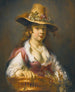 Ein Mädchen mit einem Obstkorb - Jan van Noordt — Ansicht des Kunstwerks