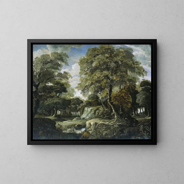 Ansicht im Wald - Jan van der Heyden — gerahmtes Bild an der Wand