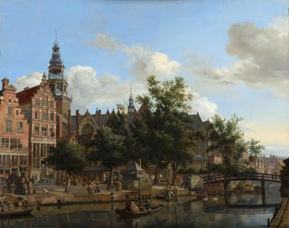 Jan van der Heyden - View of Oudezijds Voorburgwal with the Oude Kerk in Amsterdam.webp
