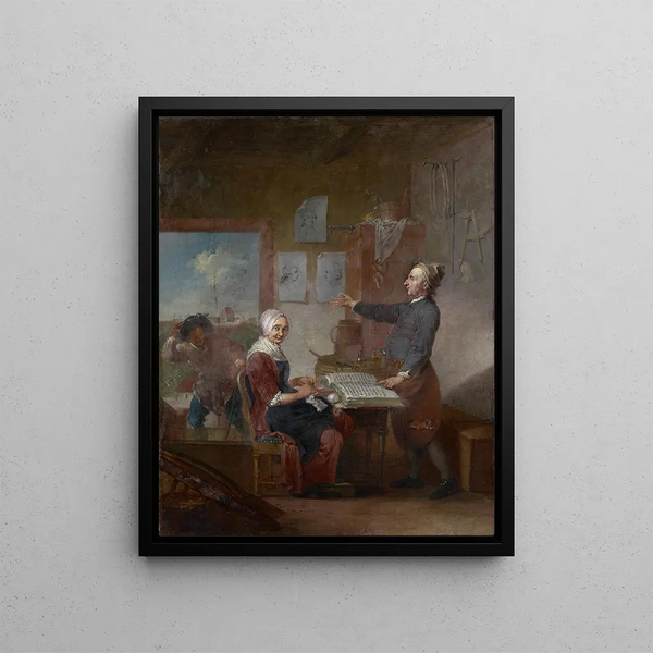 Doppelporträt von Johann von Mechel und seiner Ehefrau Salomé Münch - Januarius Zick — gerahmtes Bild an der Wand