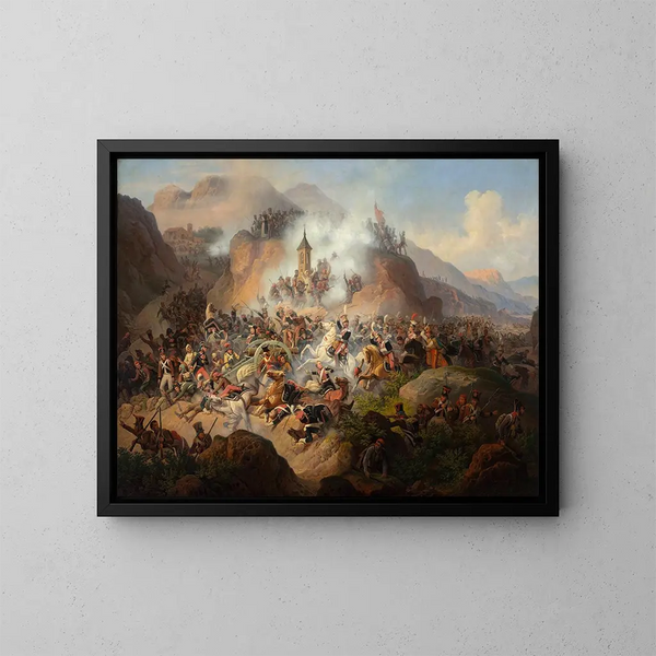 Bataille de Somosierra - January Suchodolski — gerahmtes Bild an der Wand