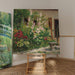 Reproduktion des Gemäldes Garten vor dem Haus mit blühenden Stockrosen - Marie Egner