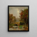 Vieh am Bachufer - Jasper Francis Cropsey — gerahmtes Bild an der Wand